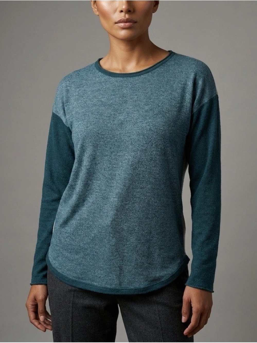 Smartwool Crewneck Sweater Relaxed Casual Green Long Sleeve Pullover Women's M b